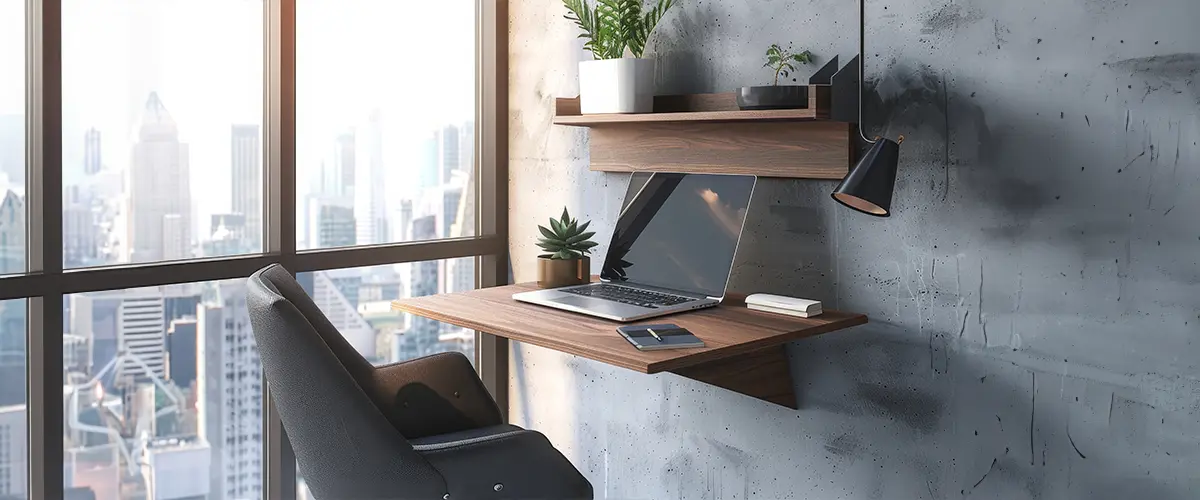 wall mounted desk in small home office ideas