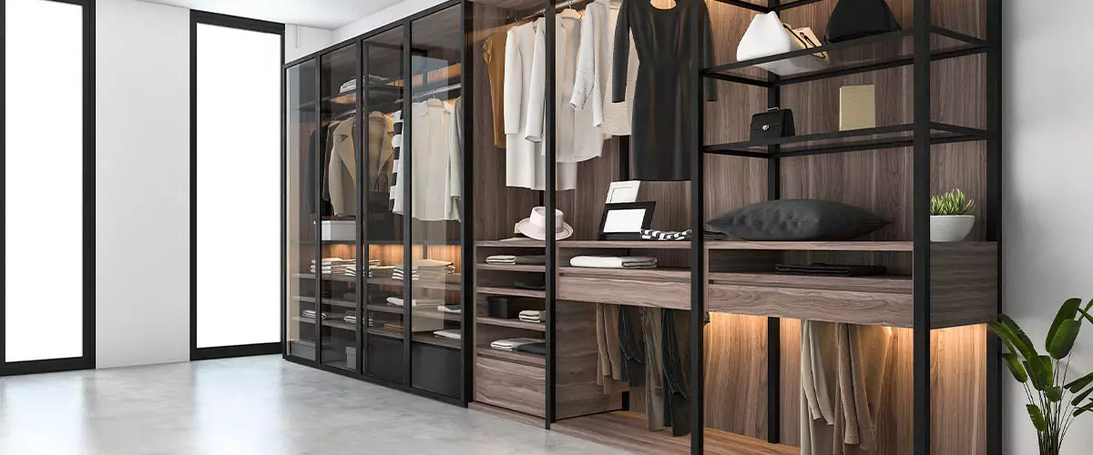 Custom wooden closet design in Tukwila